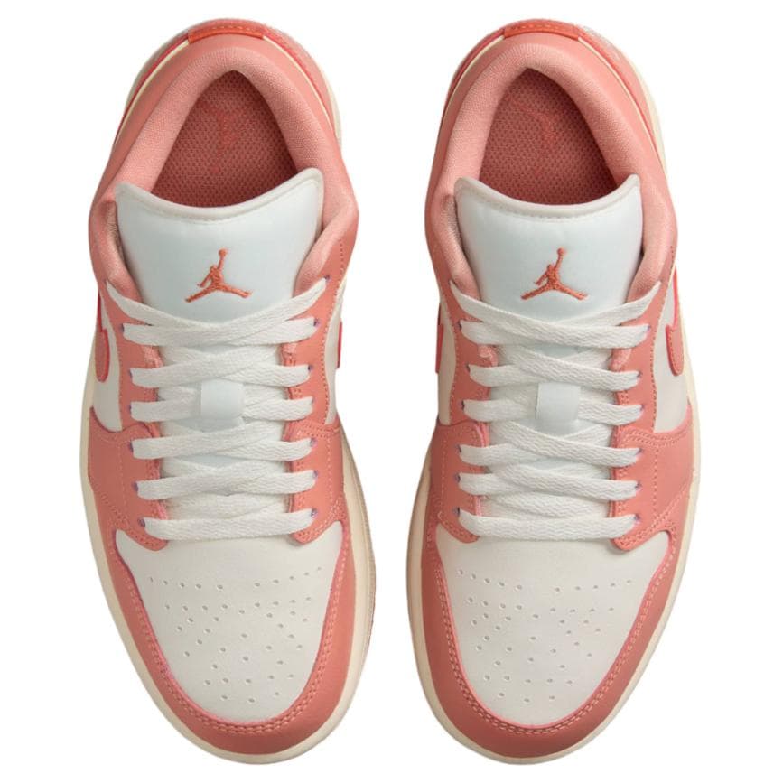 Ретро баскетбольные кроссовки Jordan Air Jordan 1 Противоскользящие Устойчивые к износу Низкие Ретро-баскетбольные кроссовки Женские Белый Розовый - изображение 3