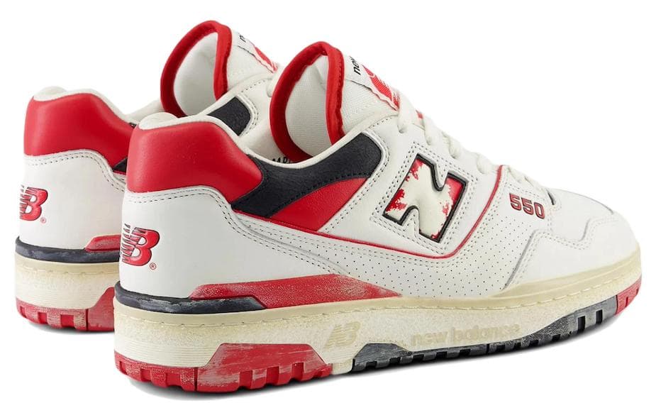 Ретро баскетбольные кроссовки New Balance 550 "Vintage Red" - изображение 4