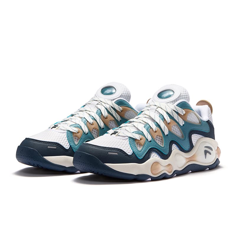 Кроссовки для баскетбола FILA FUSION VERTICAL Crack Shoes Низкие Баскетбольные Кроссовки Мужские Белые Синие - изображение 2
