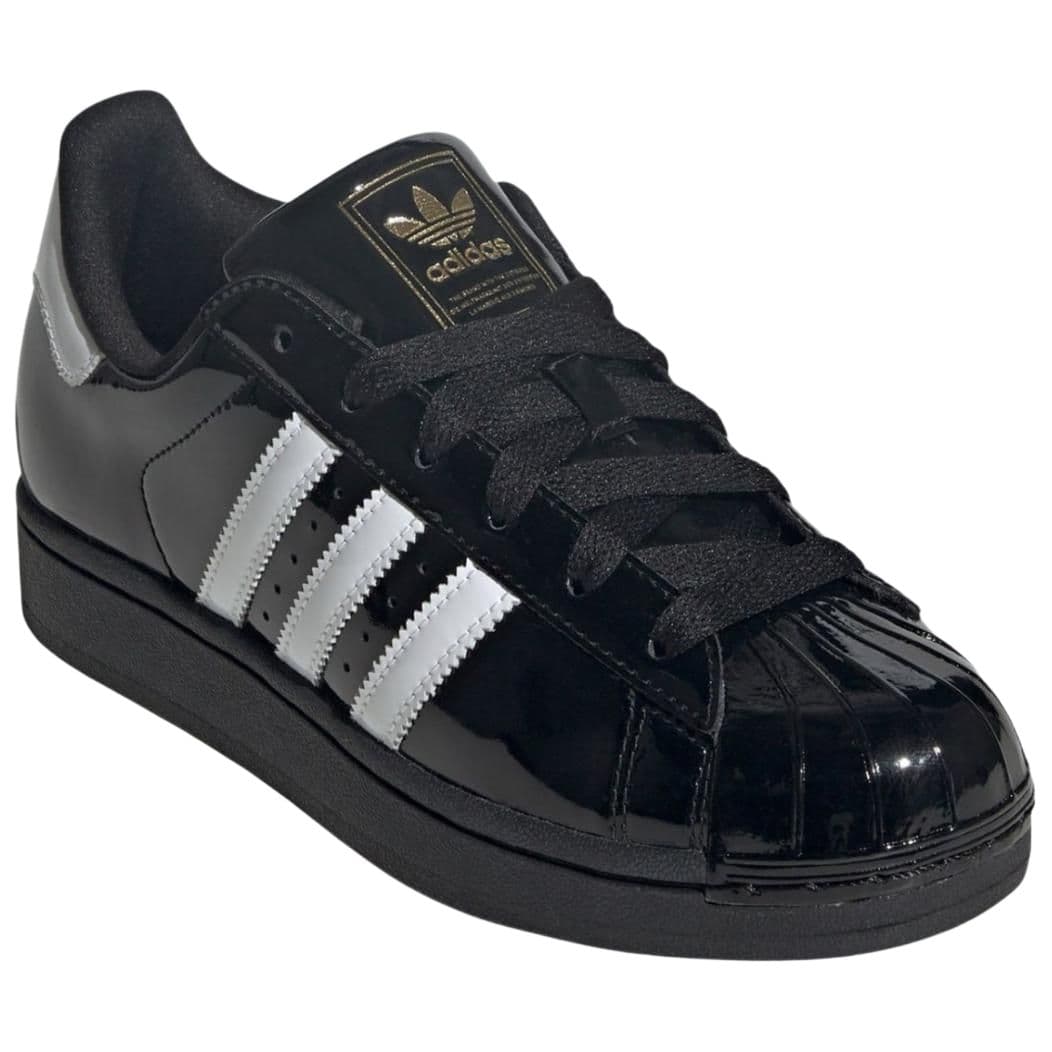 Кроссовки Adidas Originals Superstar 2 Лакированная кожа Низкие кеды Скейтборд Обувь Женские Черные - изображение 3
