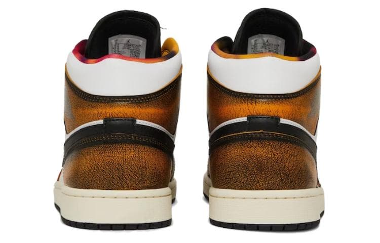 Ретро баскетбольные кроссовки Jordan Air Jordan 1 Mid SE White Yellow Black - изображение 4