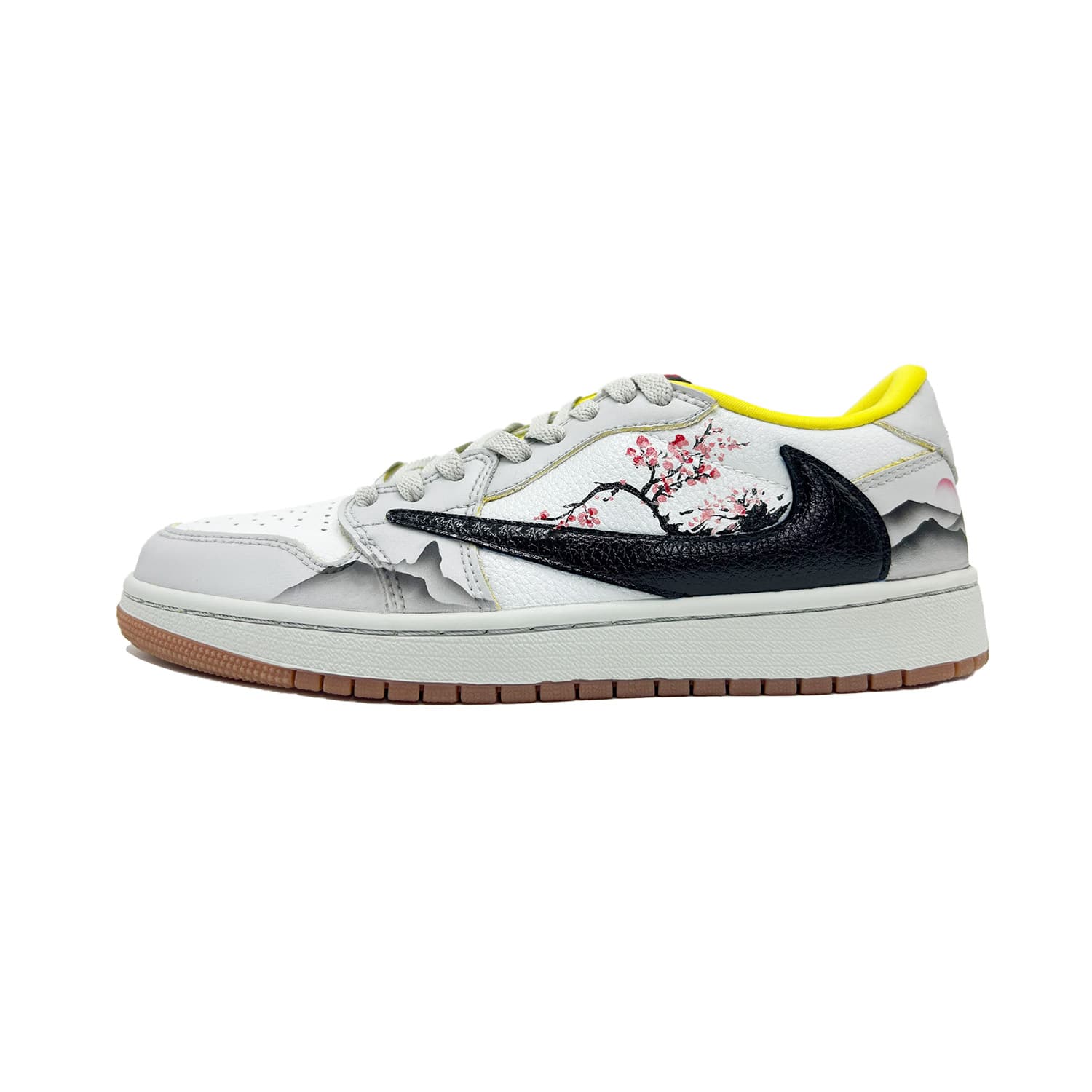 Ретро баскетбольные кроссовки Travis Scott x Jordan Air Jordan 1 Low Gray