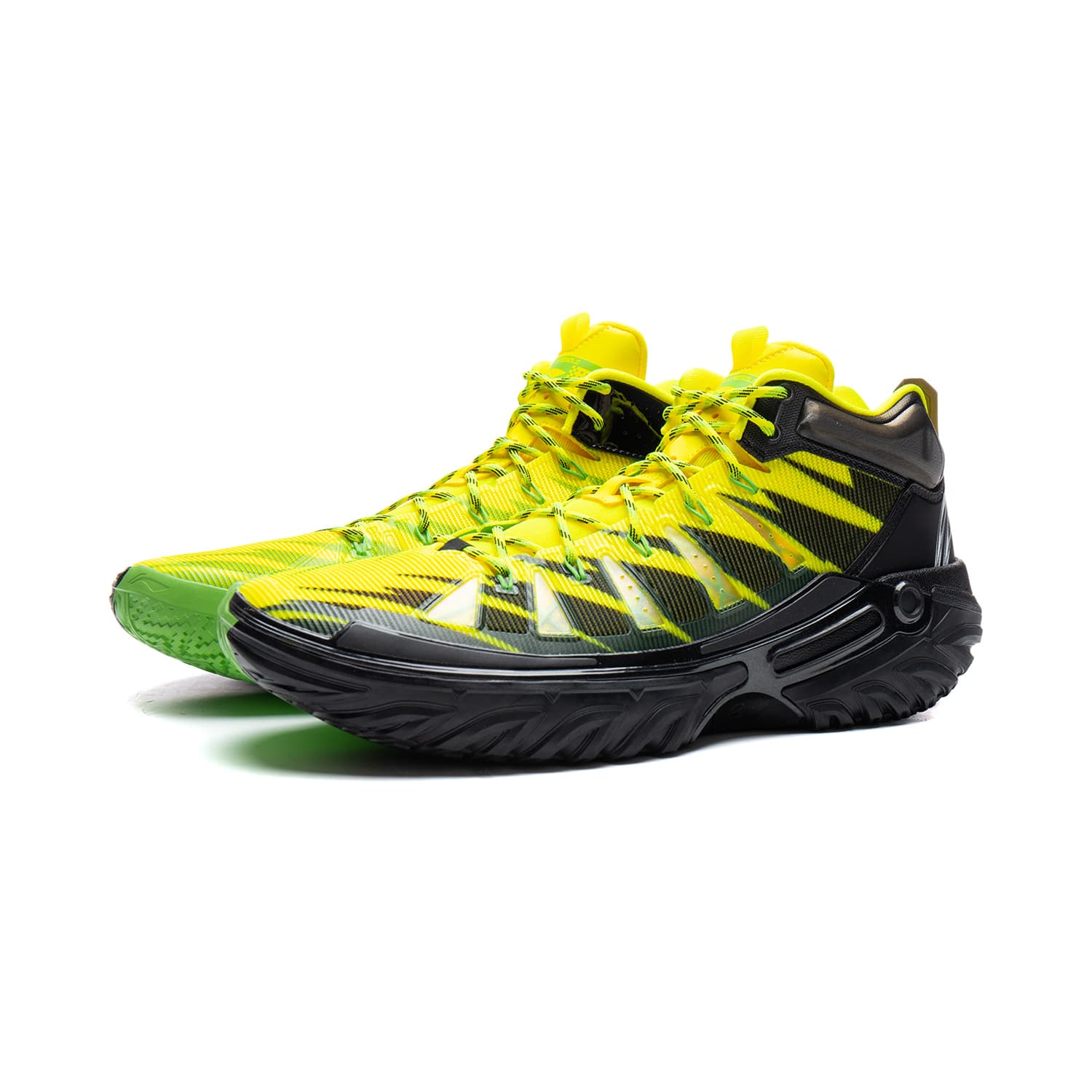 Кроссовки для баскетбола Li-Ning Jie Ao 2 High Carnivorous Flower полная подошва с технологией отскока, легкий, гибкий, стабильная поддержка, амортизация, противоскользящая износостойкая, дышащий, сцепление, хай-топы, баскетбольные кроссовки, мужской, желтый черный - изображение 3