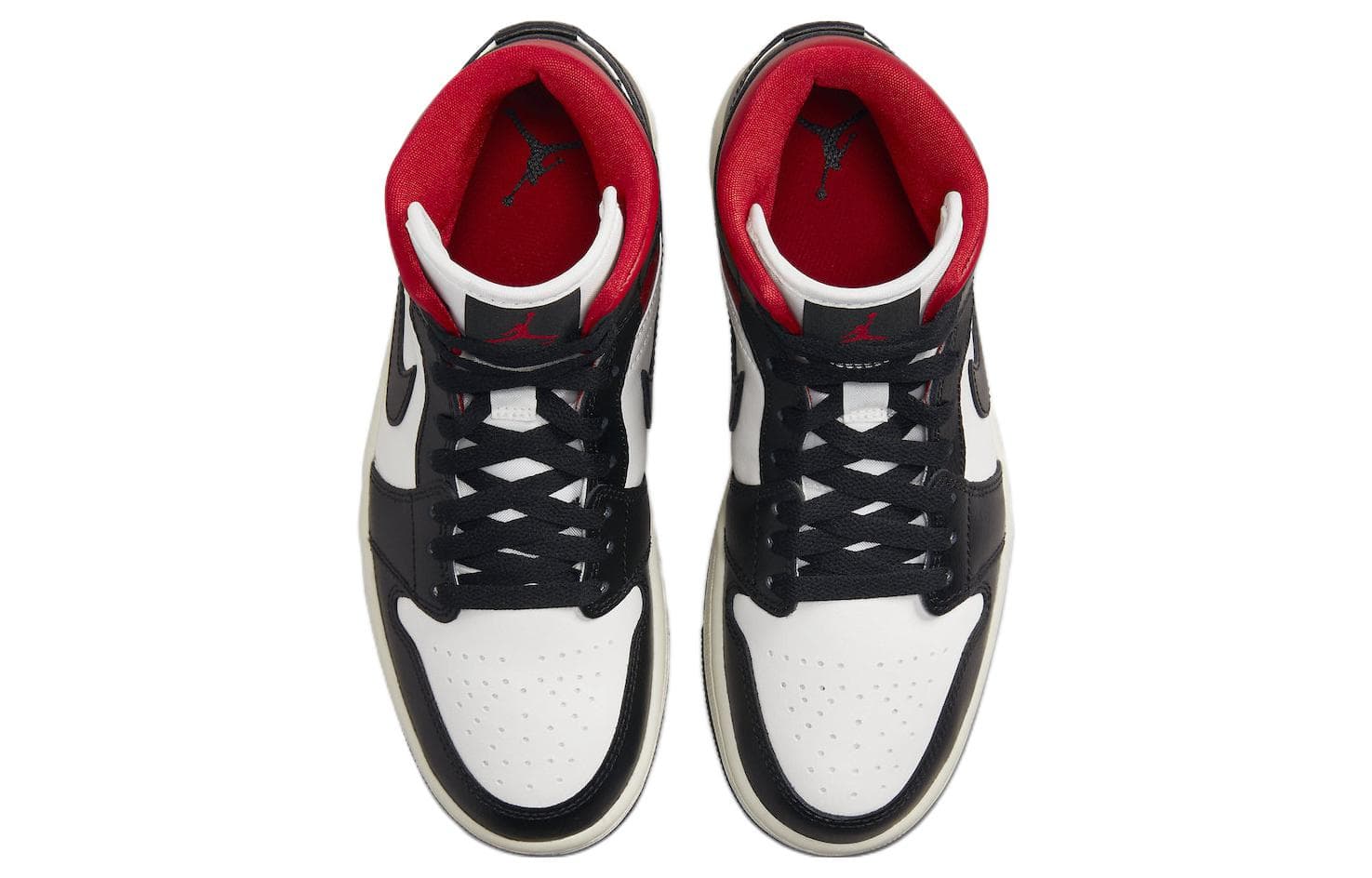 Ретро баскетбольные кроссовки Jordan Air Jordan 1 Mid Black White Red - изображение 4