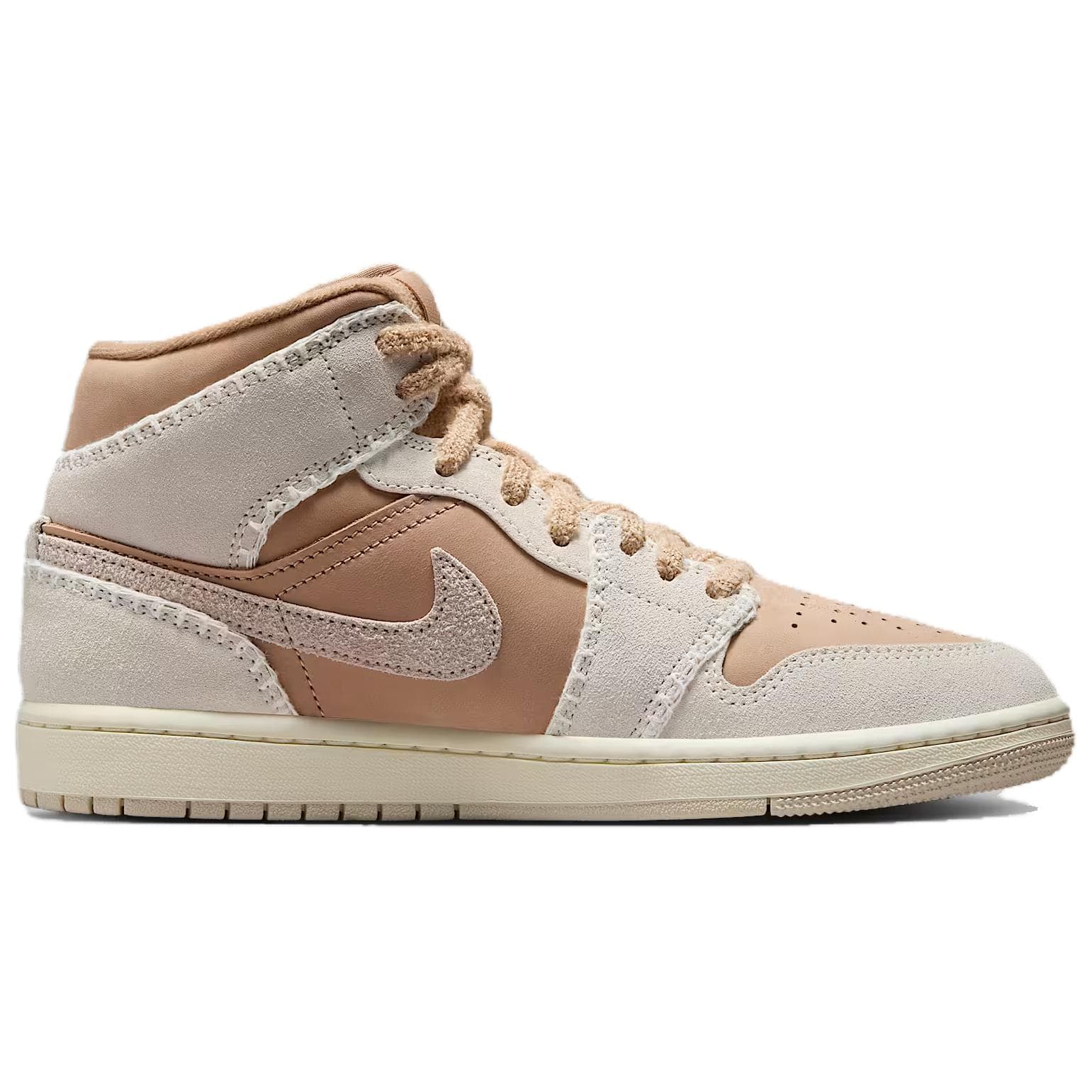 Ретро баскетбольные кроссовки Jordan Air Jordan 1 Mid Light Brown Suede — фото 2