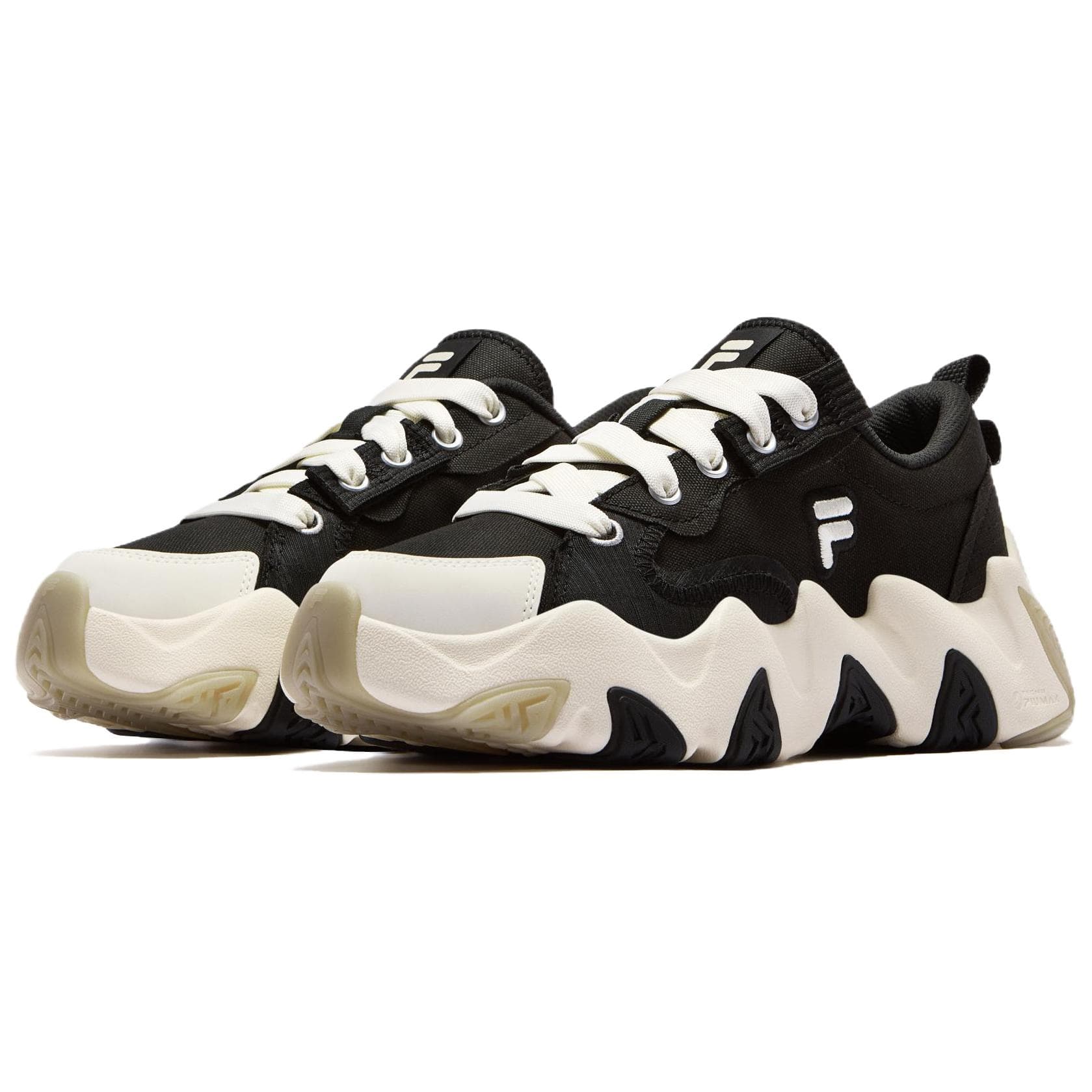 Кроссовки FILA FUSION STARFISH CANVAS Низкие кеды массивные кроссовки женские черный микро-белый - изображение 3