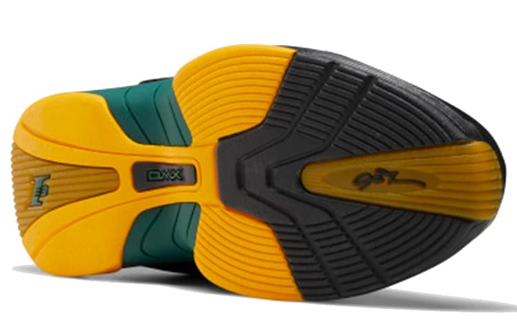 Ретро баскетбольные кроссовки Reebok Answer V Black Green Yellow - изображение 6