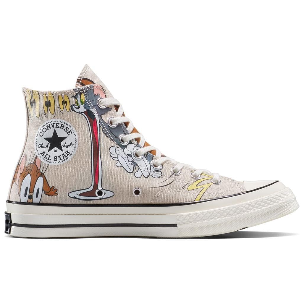 Кеды TOM JERRY x Converse Chuck TAYLOR Износостойкие высокие кеды Мужские Белый Серый - изображение 2