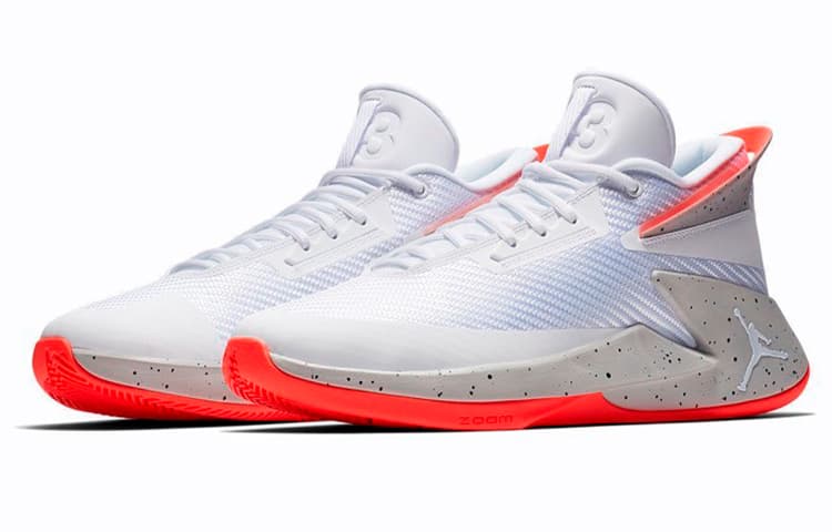 Кроссовки для баскетбола Jordan Fly Lockdown White Grey Orange - изображение 3