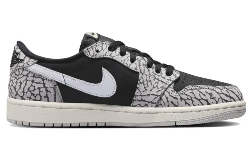 Ретро баскетбольные кроссовки Jordan Air Jordan 1 Low "Black Cement" - изображение 2