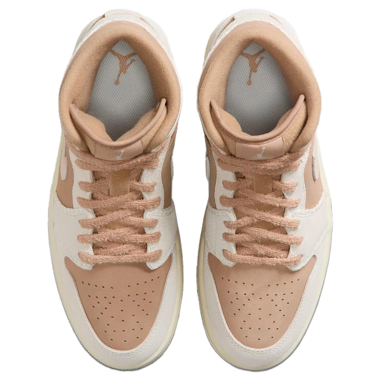 Ретро баскетбольные кроссовки Jordan Air Jordan 1 Mid Light Brown Suede — фото 4