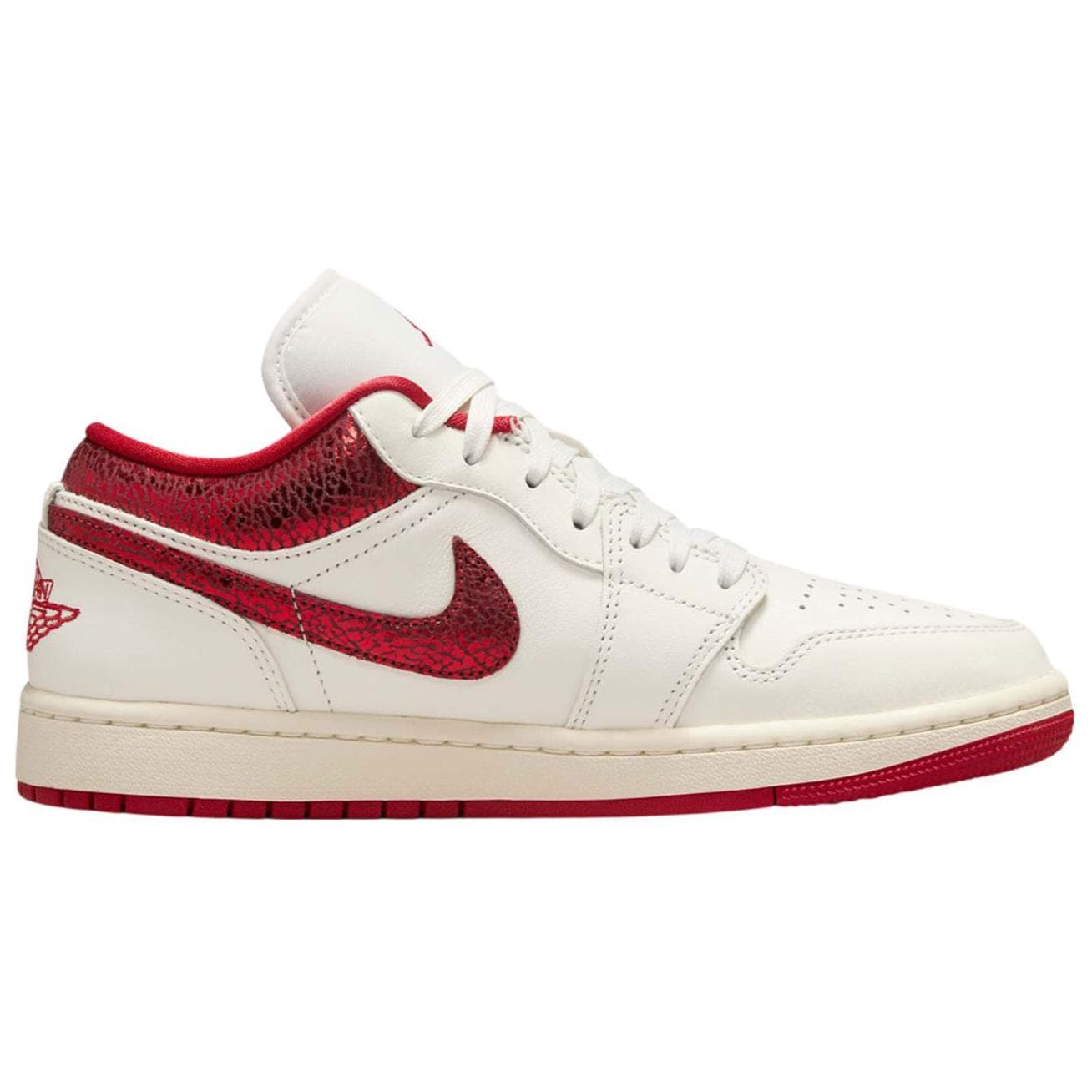 Ретро баскетбольные кроссовки Jordan Air Jordan 1 Противоскользящие Износостойкие Низкие Баскетбольные Кроссовки Женские Белые Красные - изображение 2
