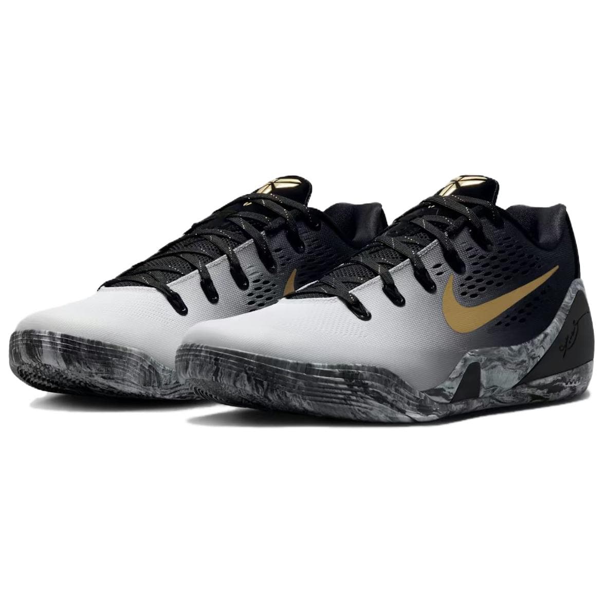 Кроссовки для баскетбола Nike Kobe 9 Low Баскетбольные кроссовки Унисекс Черный Белый - изображение 3