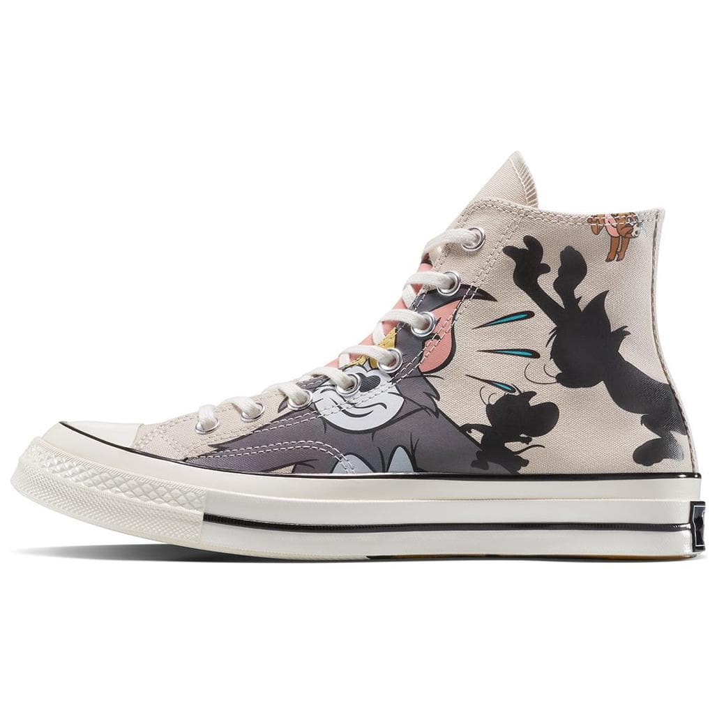 Кеды TOM JERRY x Converse Chuck TAYLOR Износостойкие высокие кеды Мужские Белый Серый - изображение 1