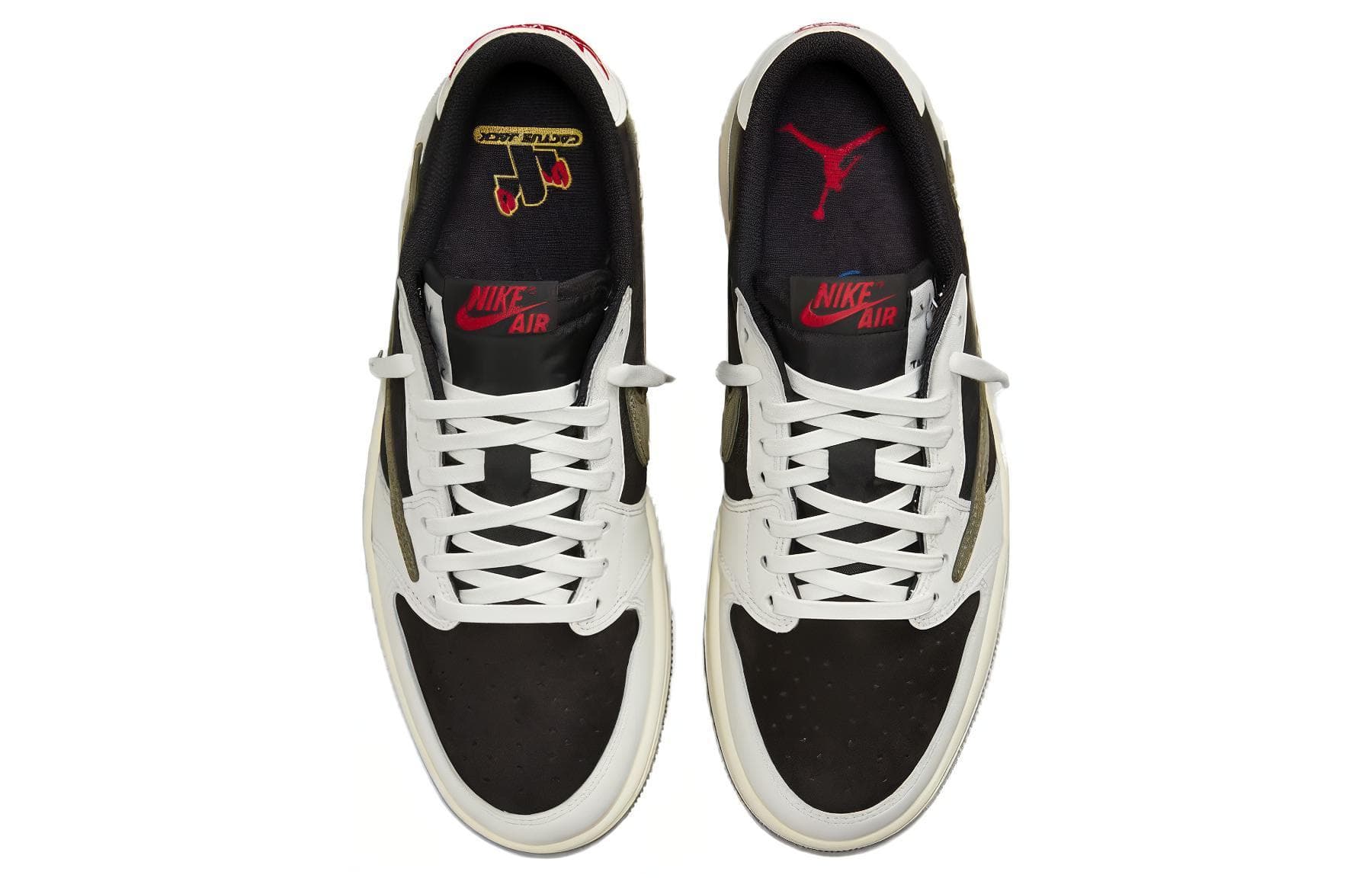 Ретро баскетбольные кроссовки Travis Scott x Air Jordan 1 Low OG "Medium Olive" - изображение 3