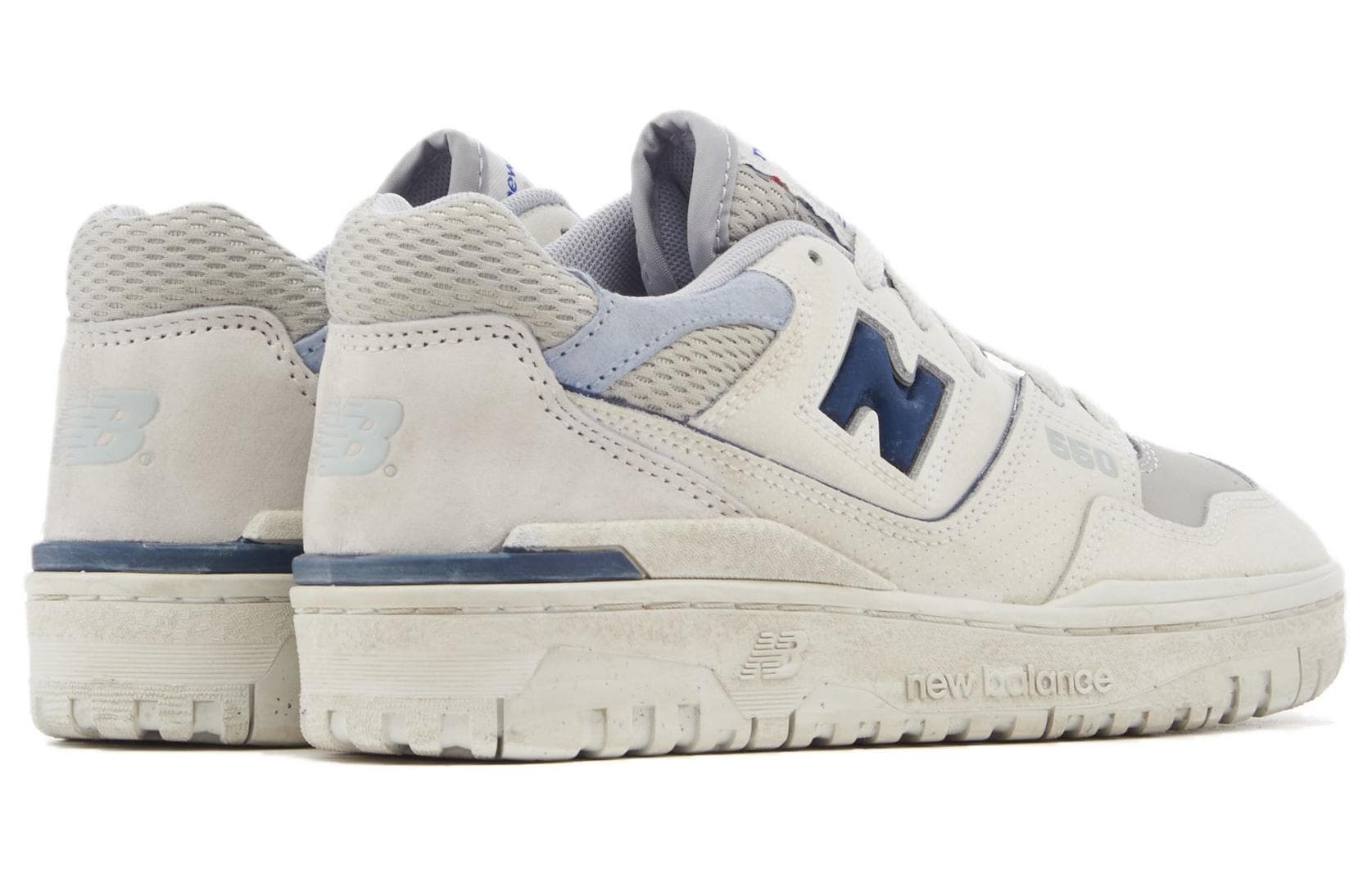 Ретро баскетбольные кроссовки New Balance 550 White Grey Blue - изображение 3