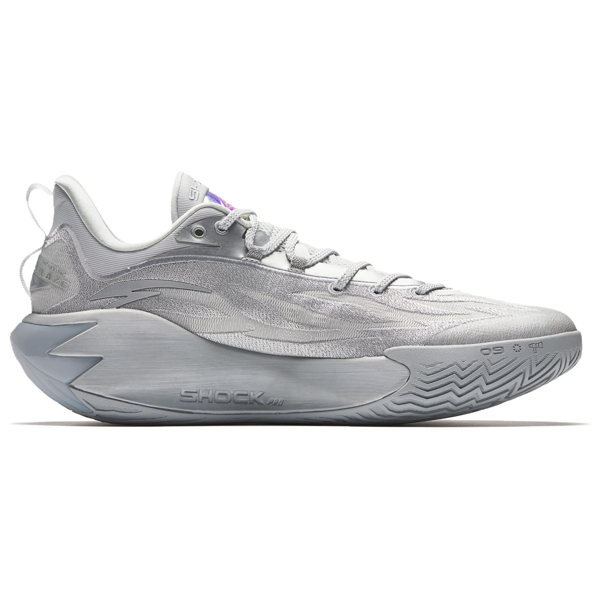 Кроссовки для баскетбола ANTA Shock Wave 7 Low Топ Midfoot Карбоновая плита Баскетбольные кроссовки Мужской Серебряный - изображение 2