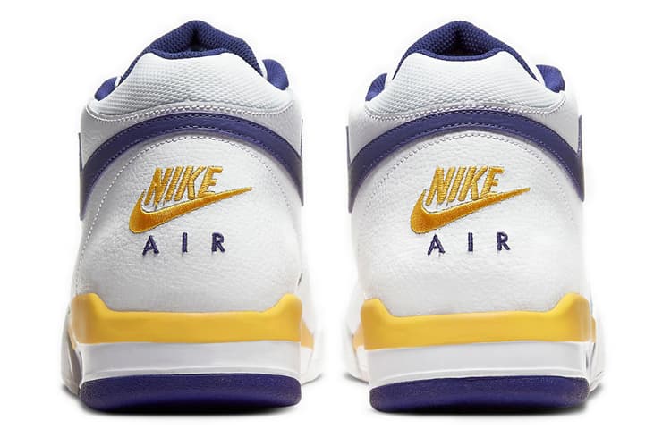 Ретро баскетбольные кроссовки Nike Flight Legacy White Blue Yellow - изображение 5