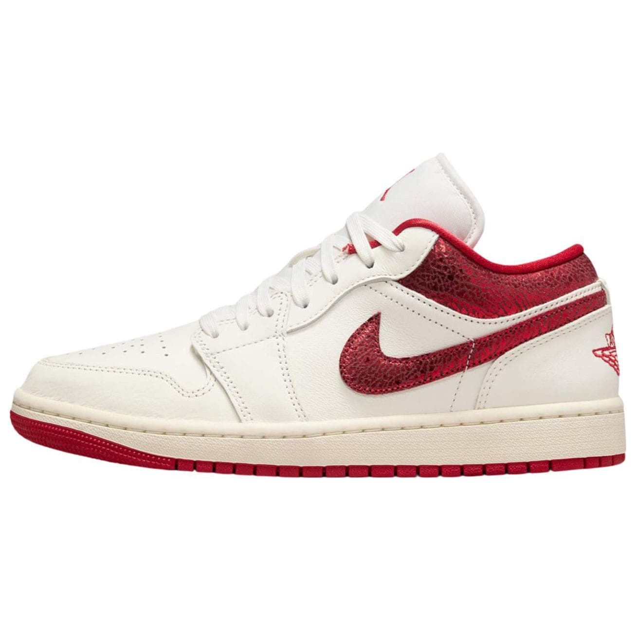 Ретро баскетбольные кроссовки Jordan Air Jordan 1 Противоскользящие Износостойкие Низкие Баскетбольные Кроссовки Женские Белые Красные - изображение 1