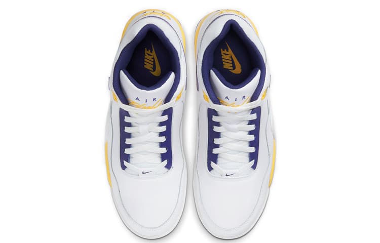 Ретро баскетбольные кроссовки Nike Flight Legacy White Blue Yellow - изображение 4