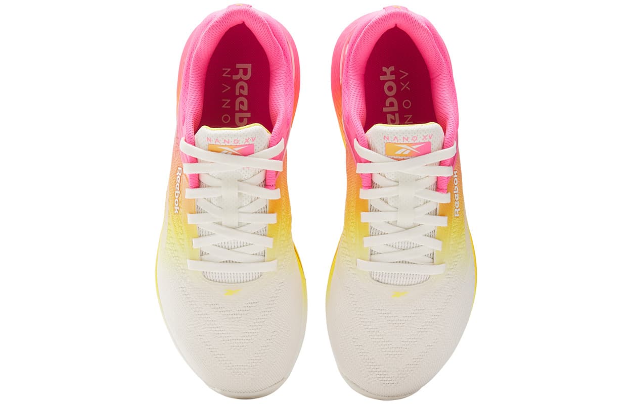 Кроссовки для спортзала REEBOK Nano X5 Износостойкие Дышащие Низкие Кроссовки для тренировок Женские Белый Желтый Красный - изображение 4