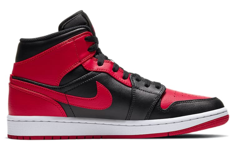 Ретро баскетбольные кроссовки Jordan Air Jordan 1 Mid "Red and Black" - изображение 2
