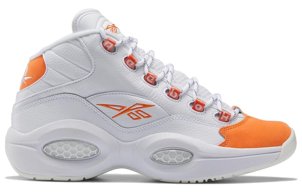 Ретро баскетбольные кроссовки Reebok Question Mid White Orange - изображение 2