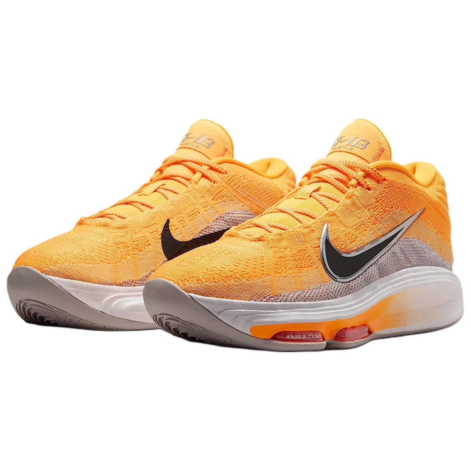 Кроссовки для баскетбола Nike GT Hustle 3 Противоскользящие Устойчивые к износу Низкие Баскетбольные кроссовки Мужские Оранжевый Серый - изображение 2