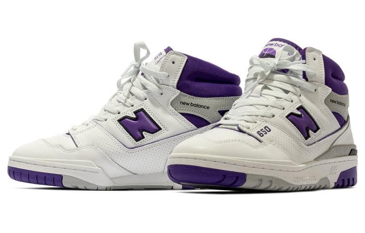 Ретро баскетбольные кроссовки New Balance 650 White Purple - изображение 3