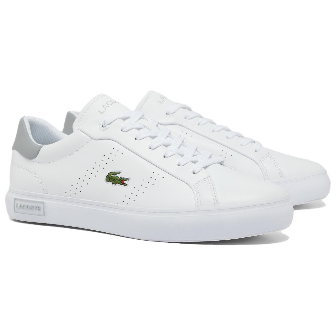 Кроссовки LACOSTE Powercourt 2,0 Кожа Низкий Топ Скейтборд Обувь Мужская Белый Серый - изображение 2