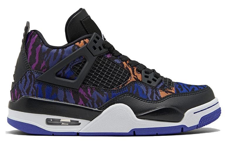 Ретро баскетбольные кроссовки Jordan Air Jordan 4 Retro "A Tiger-Striped" GS Blue - изображение 2