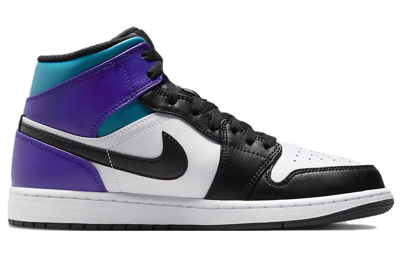 Ретро баскетбольные кроссовки Jordan Air Jordan 1 Mid Black White Purple - изображение 2