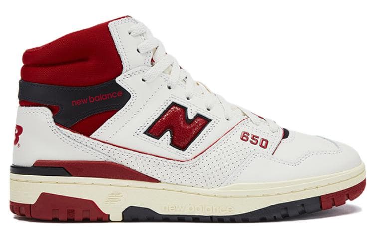 Ретро баскетбольные кроссовки Aimé Leon Dore x New Balance 650 White Red - изображение 2