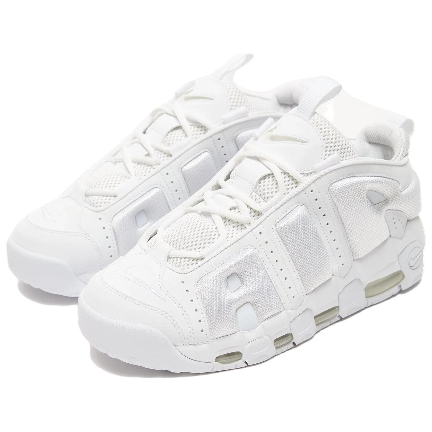 Кроссовки для баскетбола Nike Air More Uptempo противоскользящие устойчивые к истиранию низкие мужские баскетбольные кроссовки белые - изображение 2