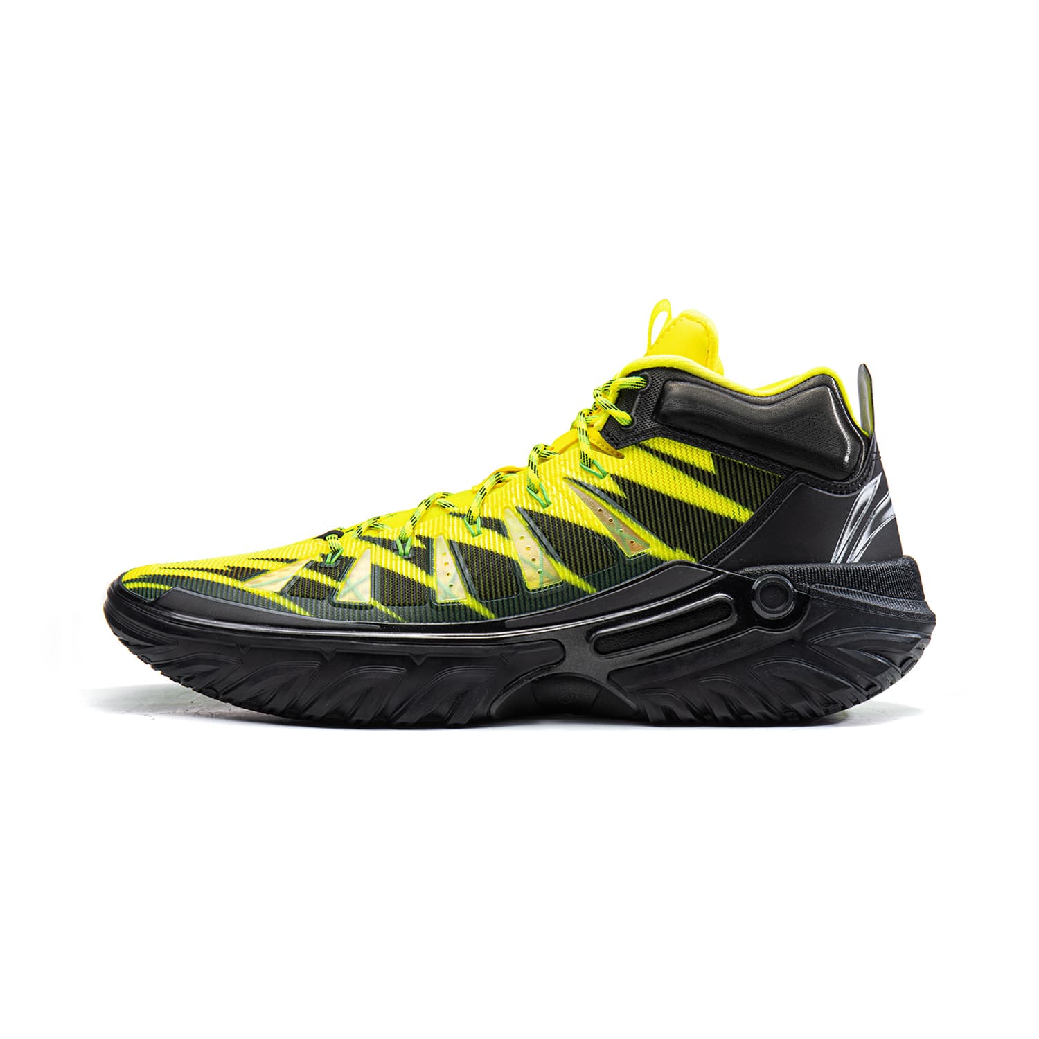 Кроссовки для баскетбола Li-Ning Jie Ao 2 High Carnivorous Flower полная подошва с технологией отскока, легкий, гибкий, стабильная поддержка, амортизация, противоскользящая износостойкая, дышащий, сцепление, хай-топы, баскетбольные кроссовки, мужской, желтый черный - изображение 1