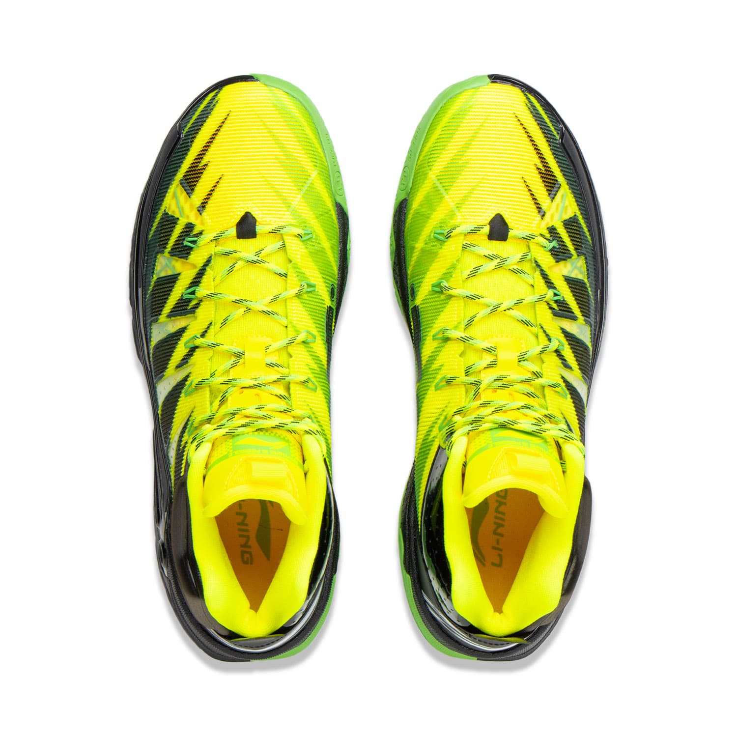 Кроссовки для баскетбола Li-Ning Jie Ao 2 High Carnivorous Flower полная подошва с технологией отскока, легкий, гибкий, стабильная поддержка, амортизация, противоскользящая износостойкая, дышащий, сцепление, хай-топы, баскетбольные кроссовки, мужской, желтый черный - изображение 4