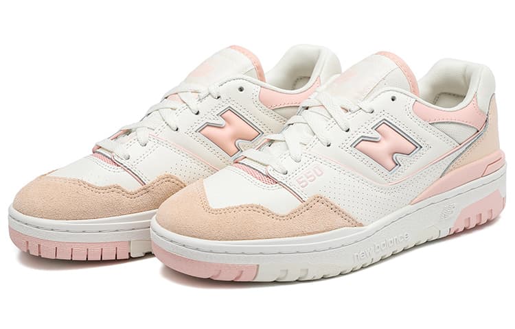 Ретро баскетбольные кроссовки New Balance 550 White Pink - изображение 3