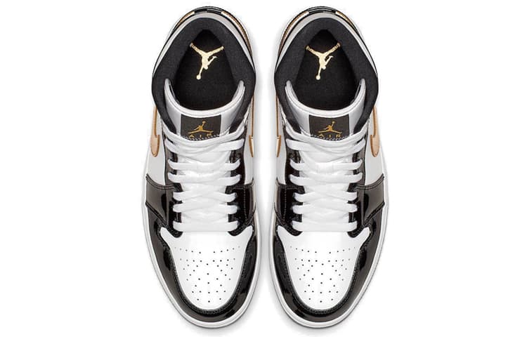Ретро баскетбольные кроссовки Jordan Air Jordan 1 Mid Black Gold 2019 - изображение 4