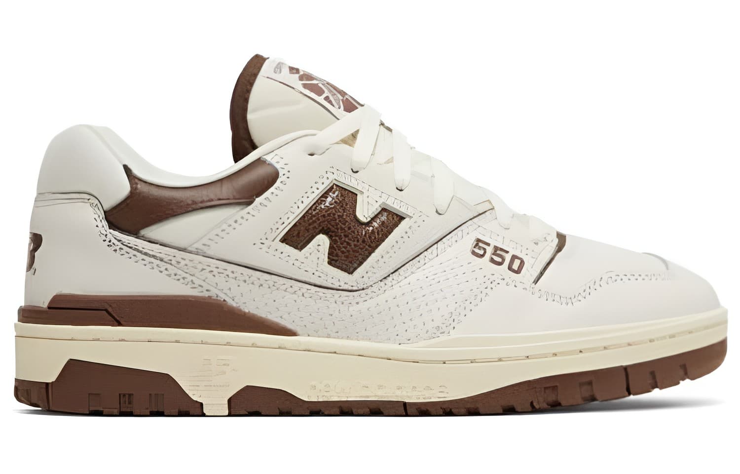 Ретро баскетбольные кроссовки AIME LEON DORE x New Balance 550 White Brown - изображение 2