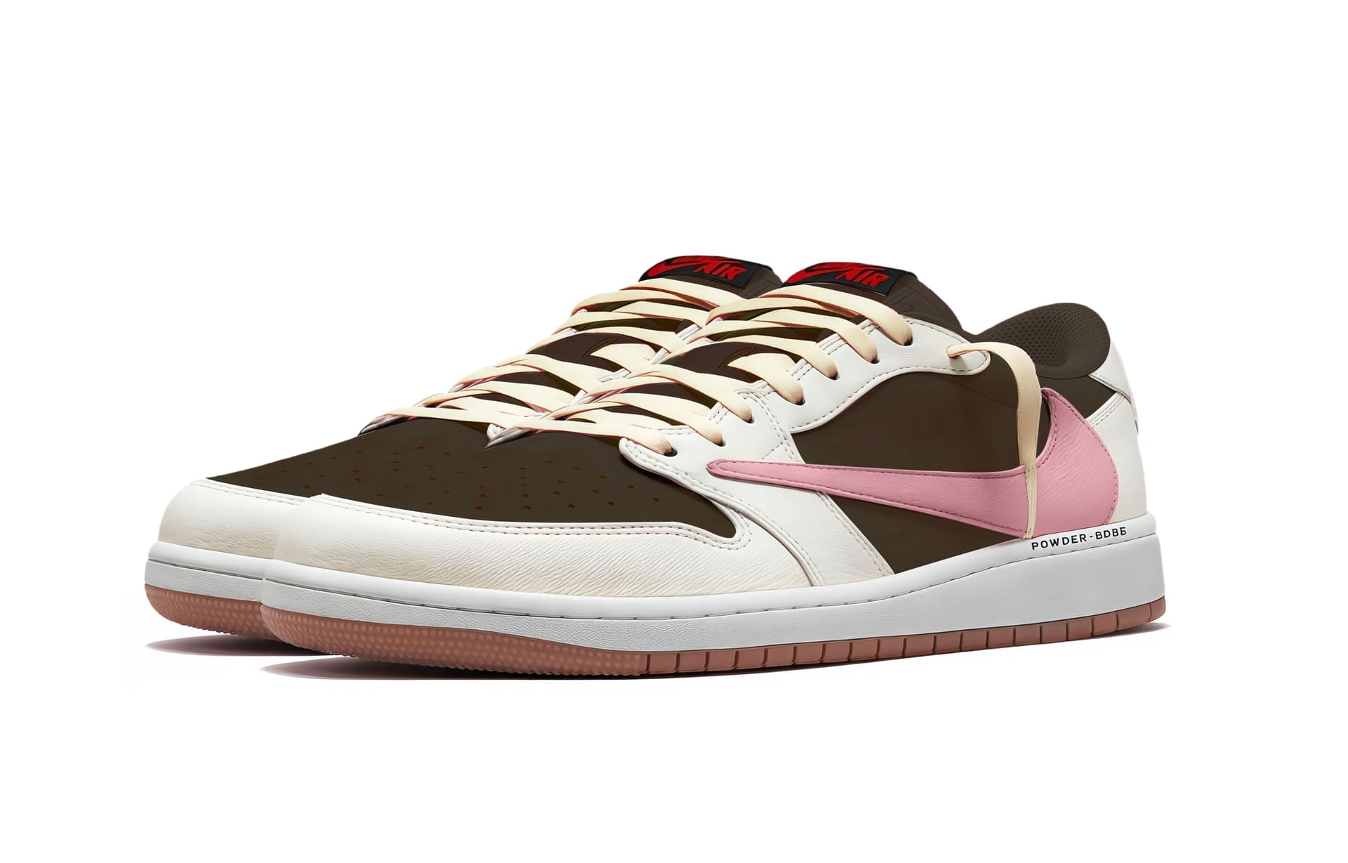 Ретро баскетбольные кроссовки Travis Scott x Jordan Air Jordan 1 Retro Low Pink - изображение 3