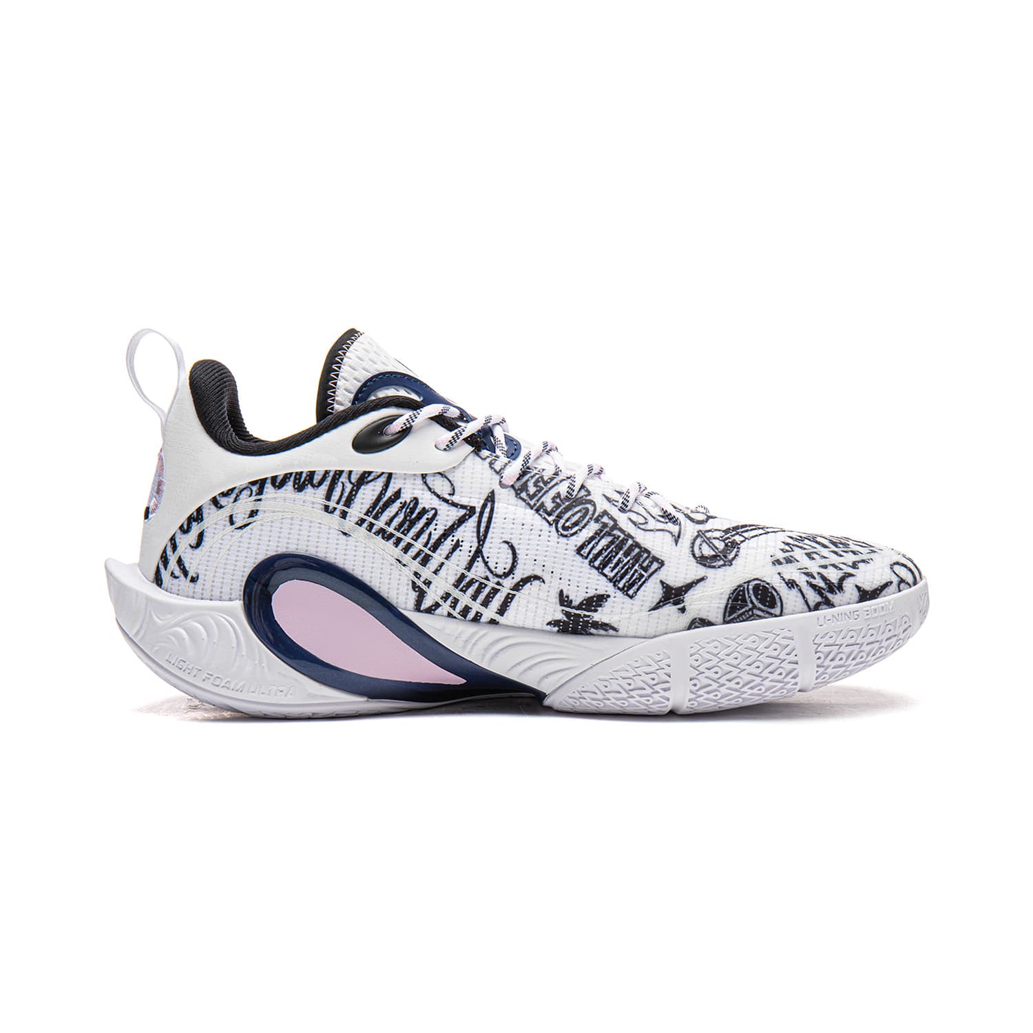 Кроссовки для баскетбола Li NING DLO 1 Амортизация Low Топ Баскетбольные кроссовки Мужской Белый черный - изображение 2