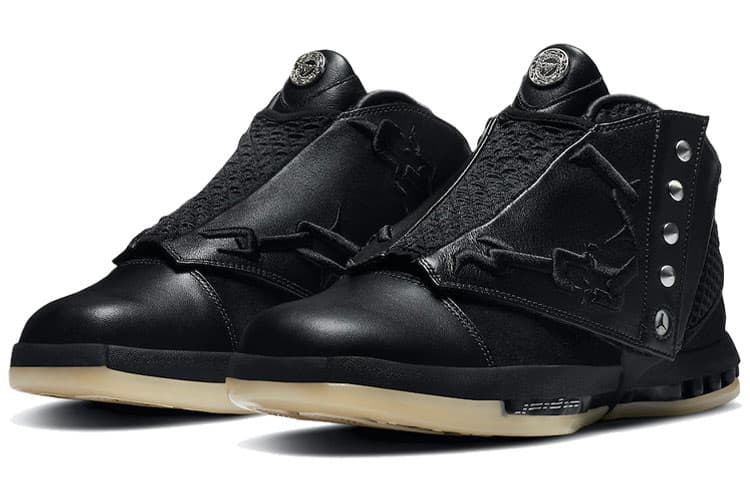 Ретро баскетбольные кроссовки Converse x Jordan Air Jordan 16 "Why Not Chuck" 1970s High Black White - изображение 4