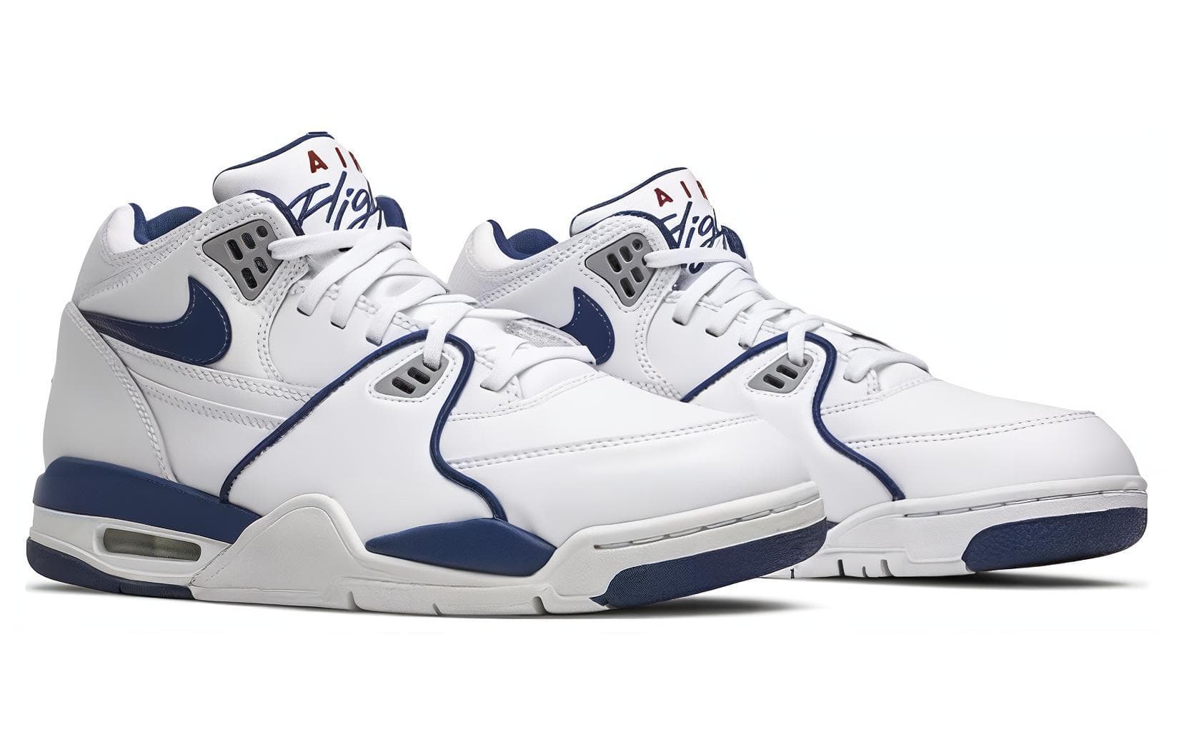 Ретро баскетбольные кроссовки Nike Air Flight 89 White Blue - изображение 4