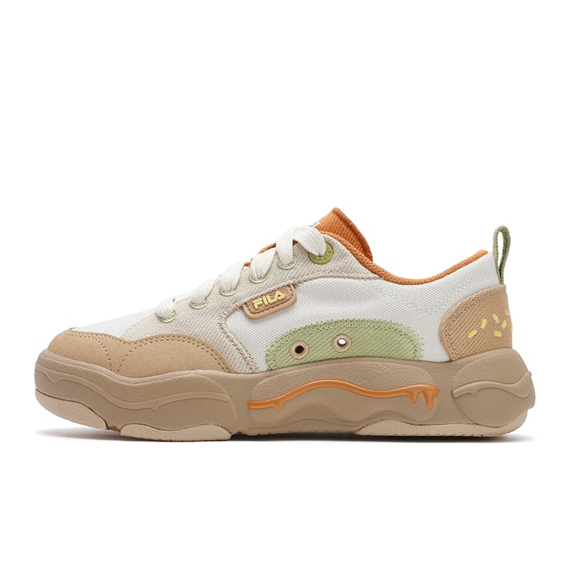 Кеды FILA BURGER Обувь для гамбургеров Low Top Sneakers Женские Белый Коричневый - изображение 1