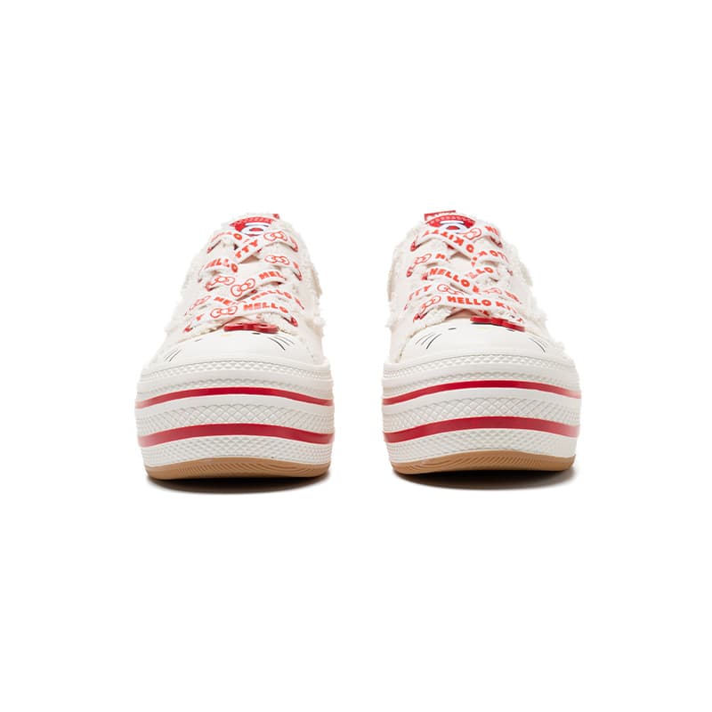 Кеды Hello Kitty x OLD ORDER Canvas High Удобные Низкие Кеды с Платформой Женские Katy Белый Красный - изображение 3