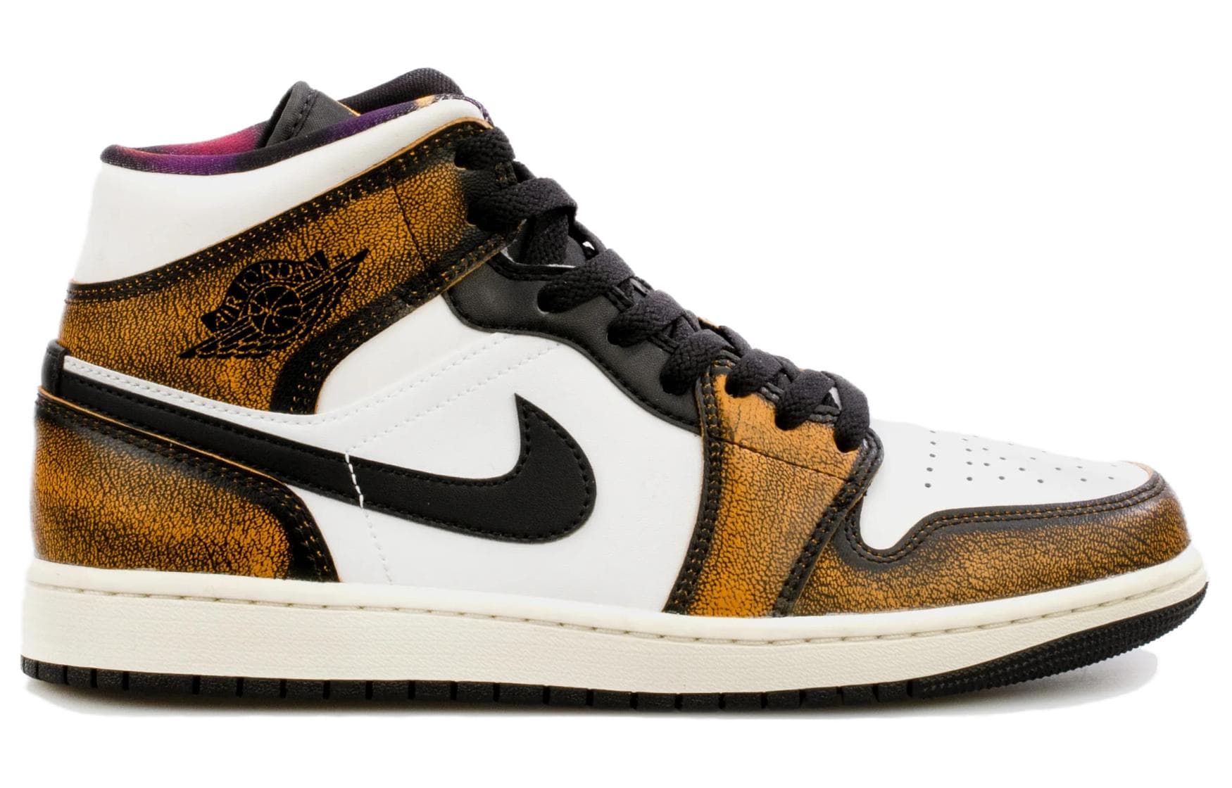 Ретро баскетбольные кроссовки Jordan Air Jordan 1 Mid SE White Yellow Black - изображение 2
