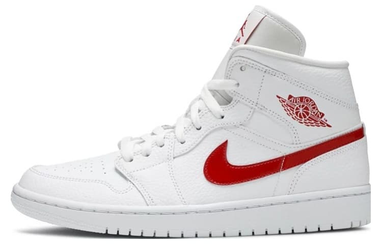 Ретро баскетбольные кроссовки Jordan Air Jordan 1 Mid White University Red