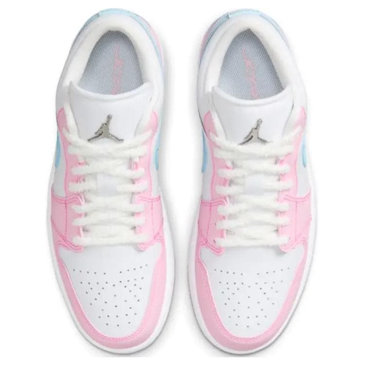 Ретро баскетбольные кроссовки Jordan Air Jordan 1 Low "White/Pink Foam/Glacier Blue" - изображение 4