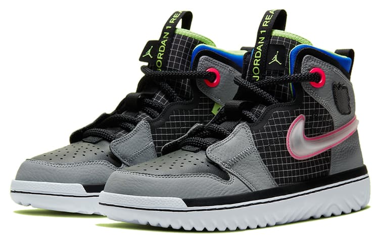 Ретро баскетбольные кроссовки Jordan Air Jordan 1 High React Black Grey - изображение 3