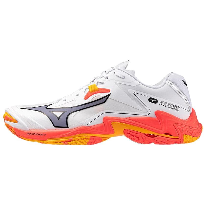 Кроссовки для спортзала Mizuno Wave Lightning Z8 Легкие Низкие Кроссовки для Тренировок Унисекс Белый Оранжевый - изображение 1